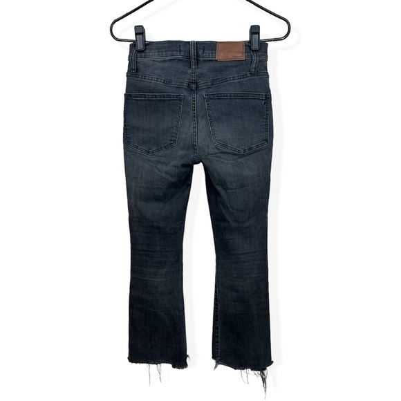 Madewell Women’s Denim Jeans Cali Demi Boot Distressed Hem Button Fly Charcoal - Picture 9 of 12